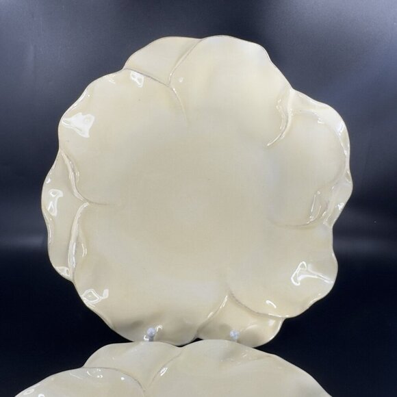 Roscher Flower Antique Butter Yellow Dish Plate 11inch Flower Shape Plate Set 2 - Picture 12 of 16